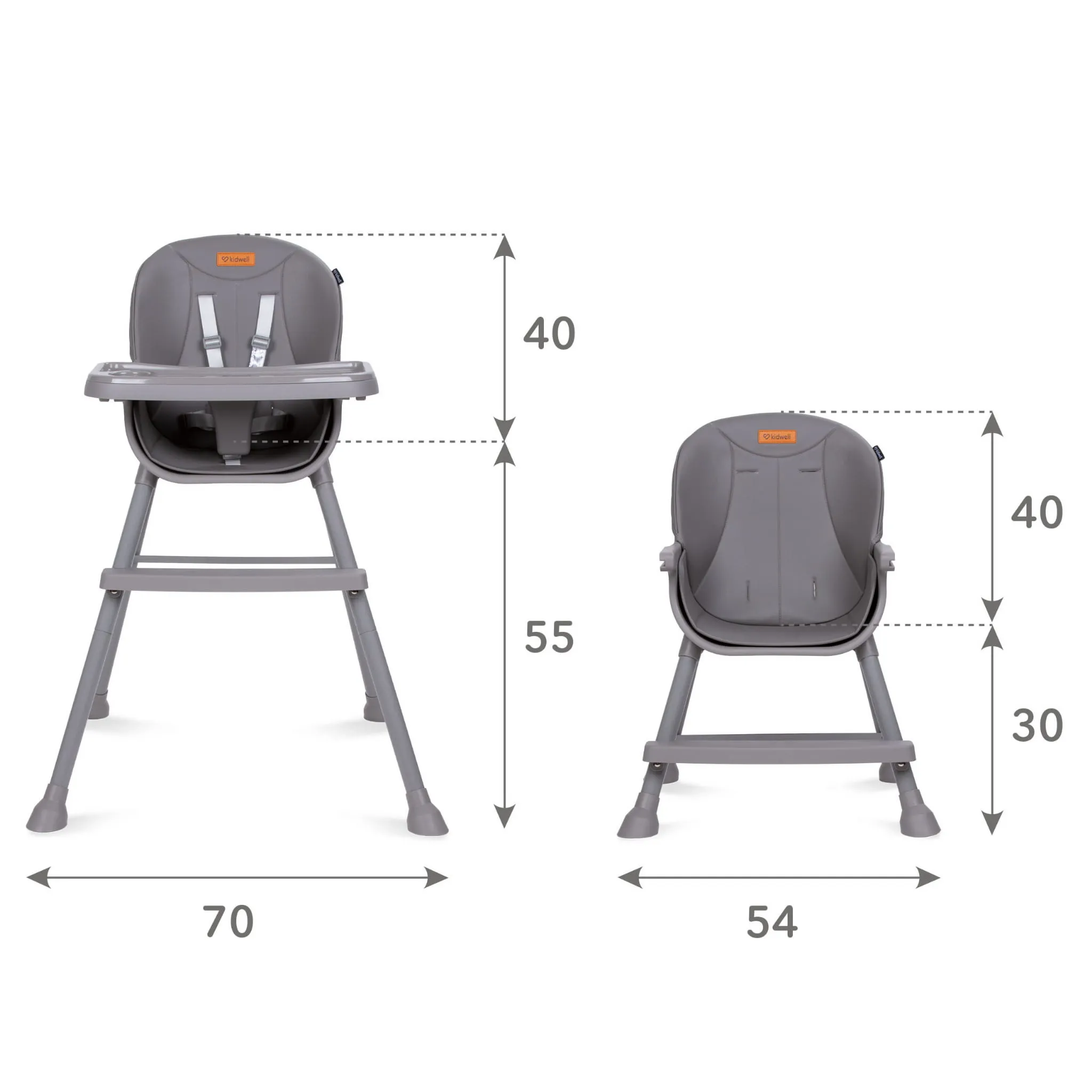 Стульчик для кормления Kidwell Eatan gray